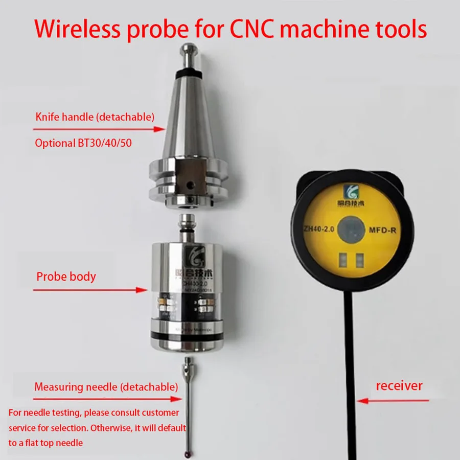New ZH400-2.0 CNC Machine Tool Wireless Probe Infrared Edge Finder Machining Center Lathe Centering CNC Probe