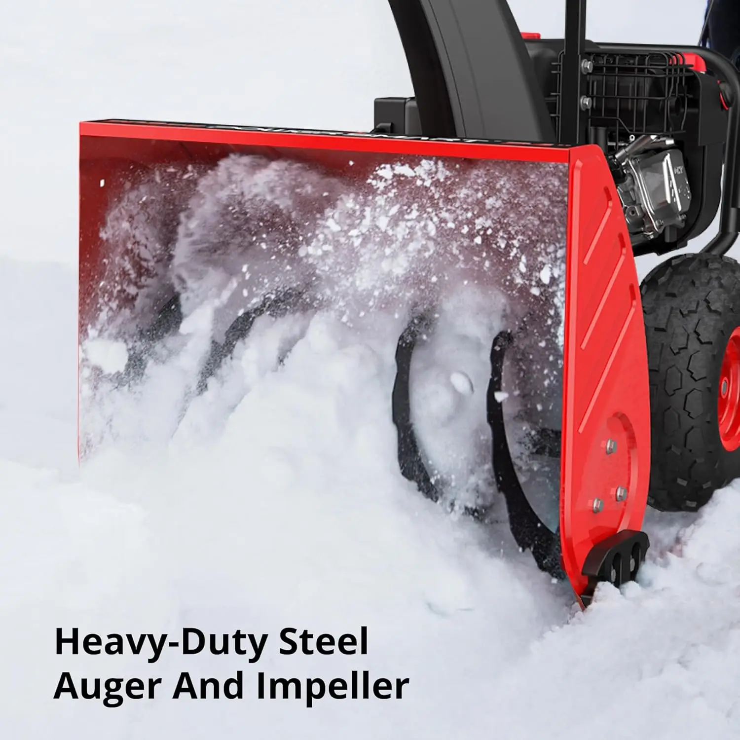 24-Inch Self-Propelled Gas Snow Blower, Powered by B&S 208cc Engine, Electric Start, 13-Inch Snow Tires, Handle