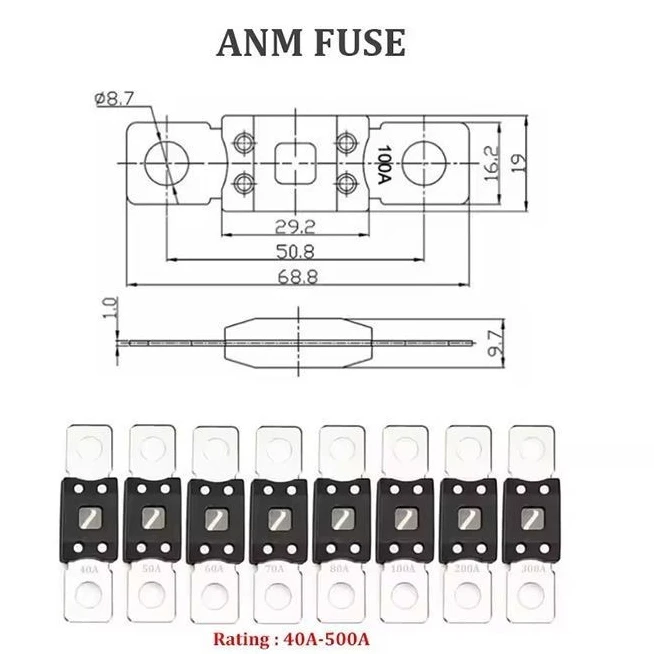 Car overcurrent fuse holder 8M bolt terminal RV modified high current fuse fuse box holder