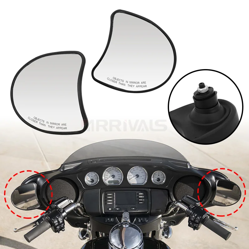 Motorcycle Rearview Mirror For Harley Touring Street Glide FLHX Electra Glide FLHT FLHTK 96-13 Inner Fairing Mount Side Mirrors