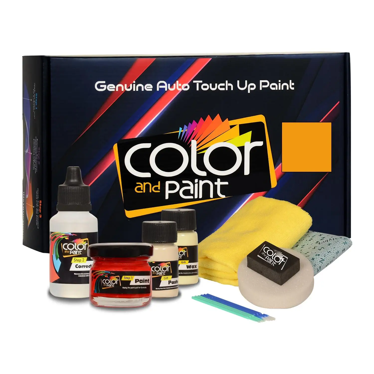 

Color and Paint compatible with Chevrolet Automotive Touch Up Paint - GOLDEN YELLOW - 771 - Basic Care