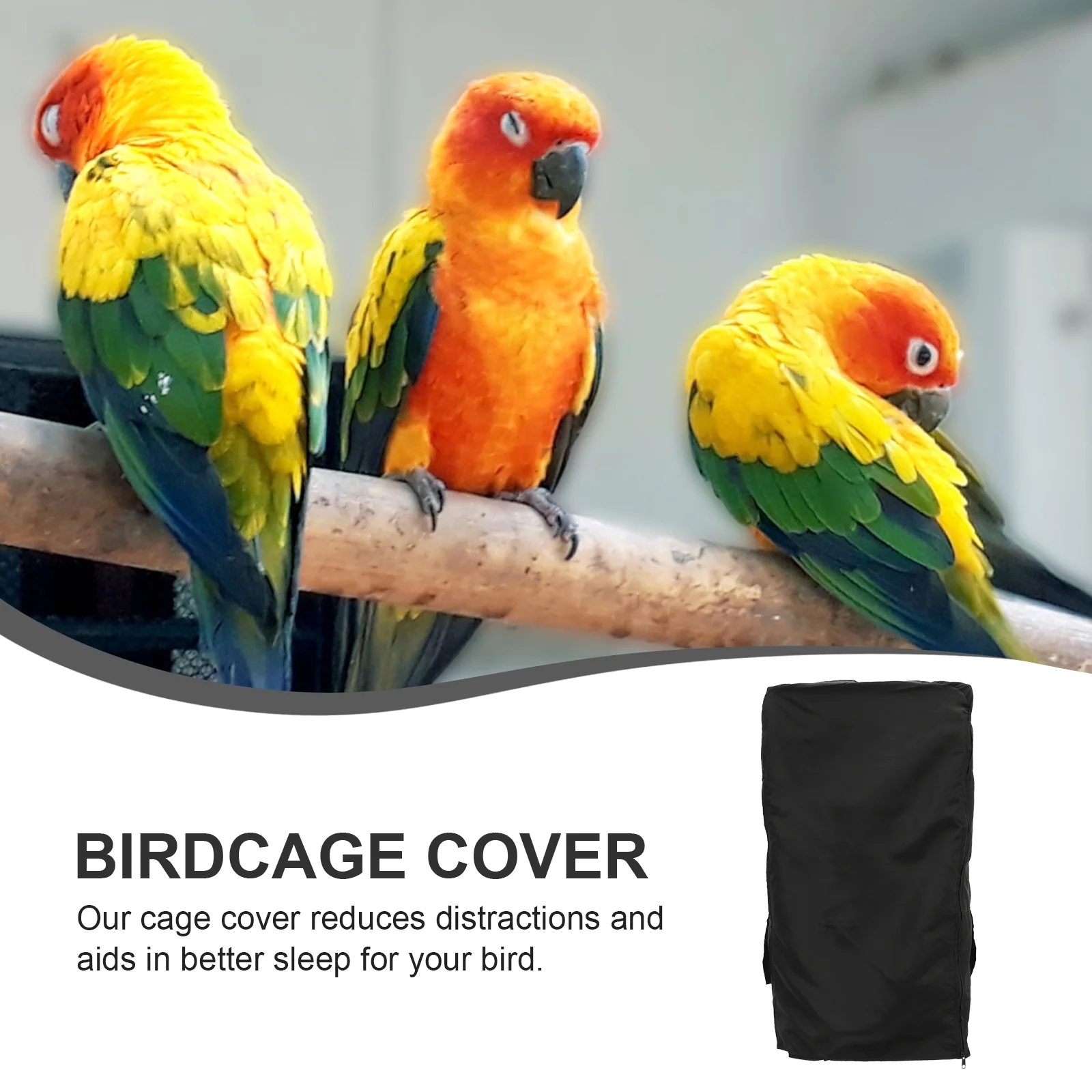 

Birdcage Cover Black Polyester Windproof Waterproof Sunshade Protective For Parrot Pet Bird Cage Cover Accessory