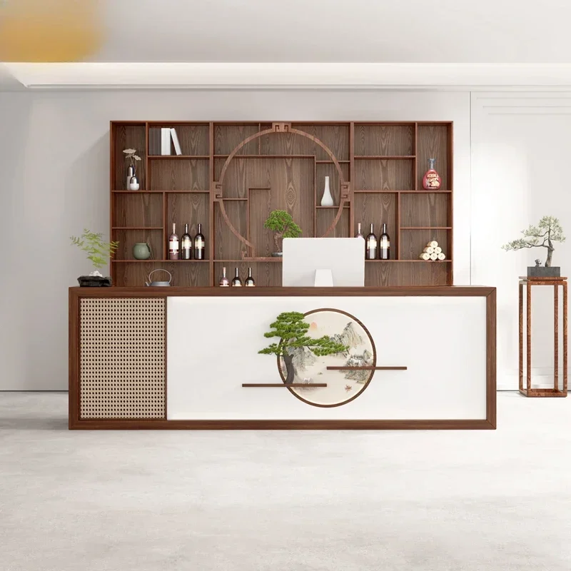 

Business Luxury Reception Desks Storage Economic Computer Reception Counter Workbench Banco Cassa Negozio Office Furniture