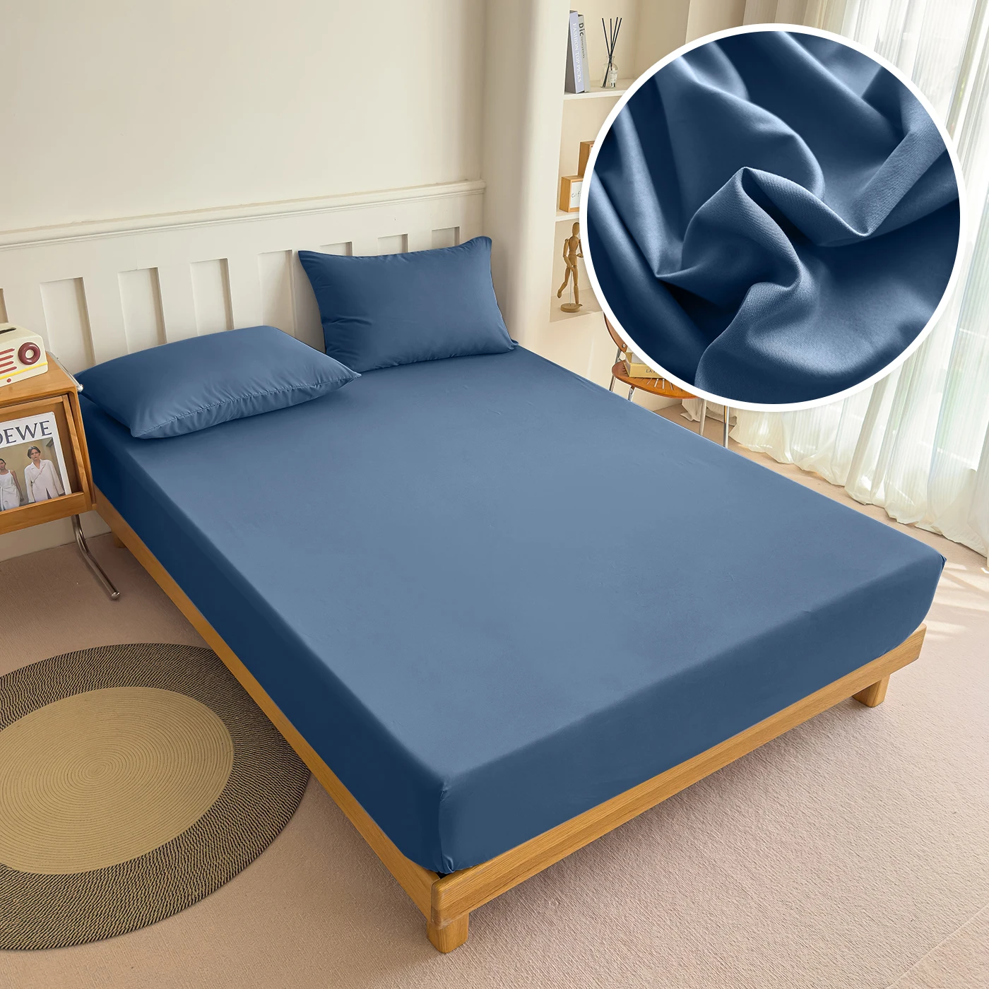 90/120/150/180x200 Spannbettlaken mit Gummiband Einfarbiger Matratzenschoner für Einzel-, Doppel- und Kingsize-Betten 100% Polyester