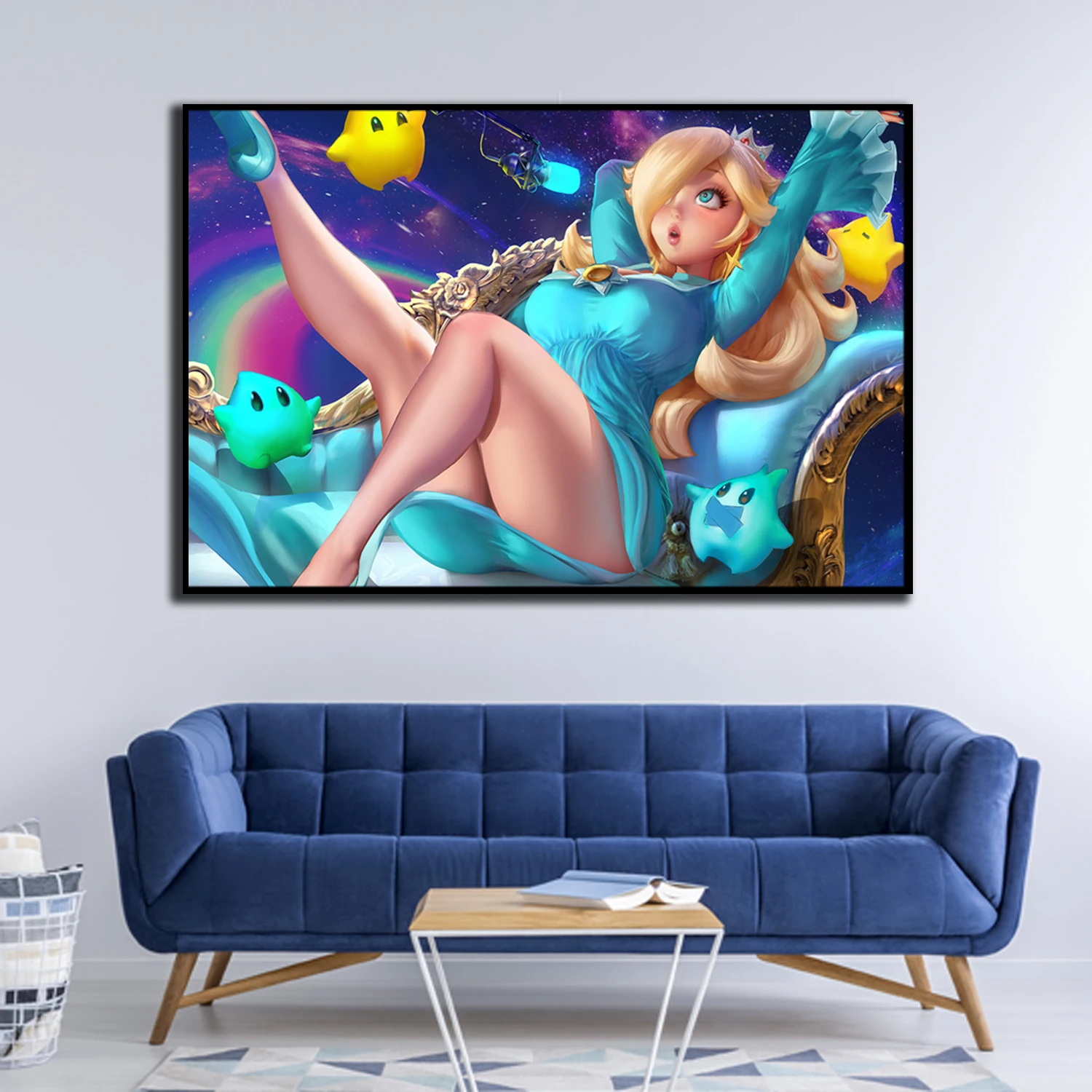 Princess Peach animation Canvas Poster AI painting sexy HD large wall art decorative painting Home Decor Painting Custom size