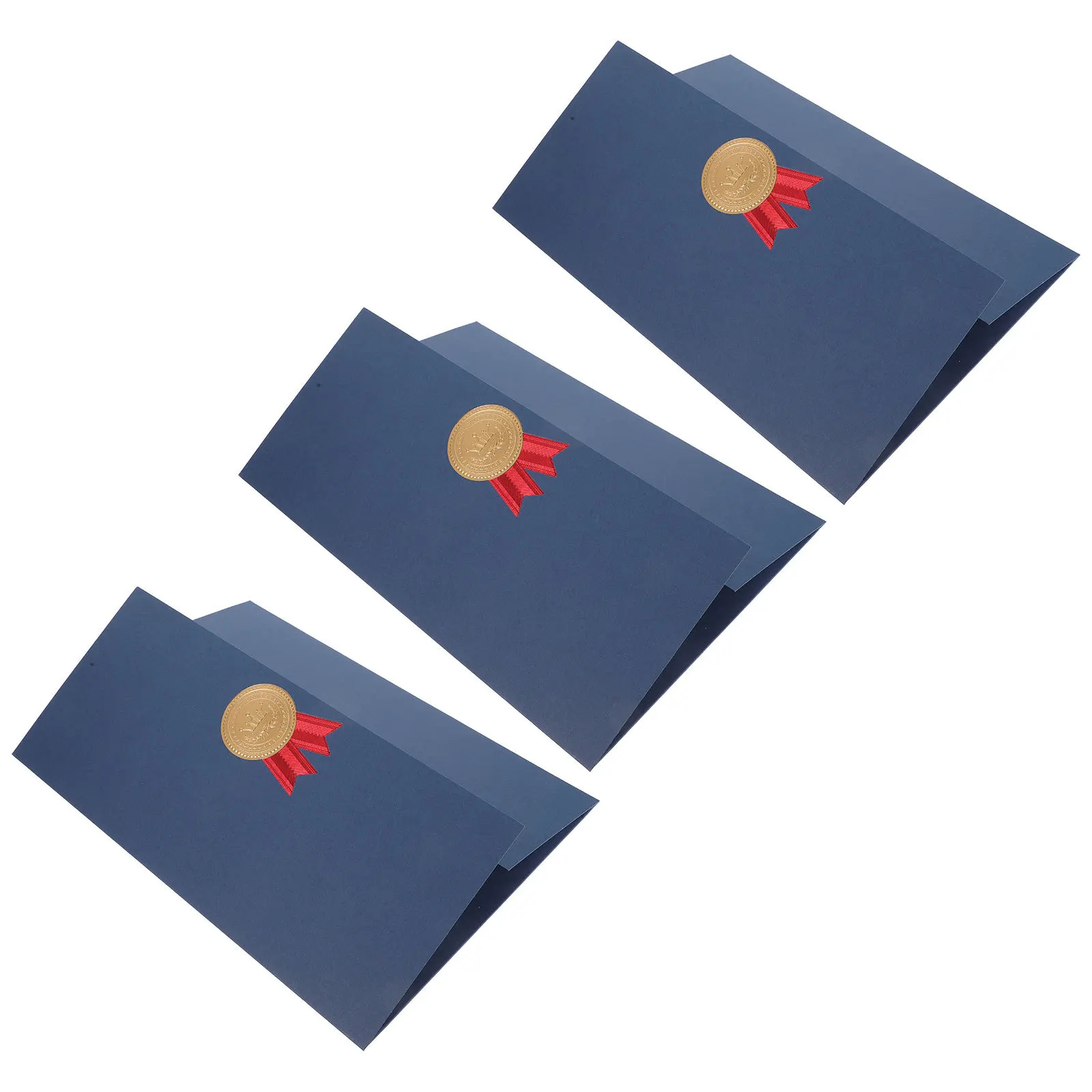 3 قطعة أغطية الشهادات أصحاب دبلوم الورق للطي نوع حامي المستندات جائزة عرض مجلد أفقي عمودي