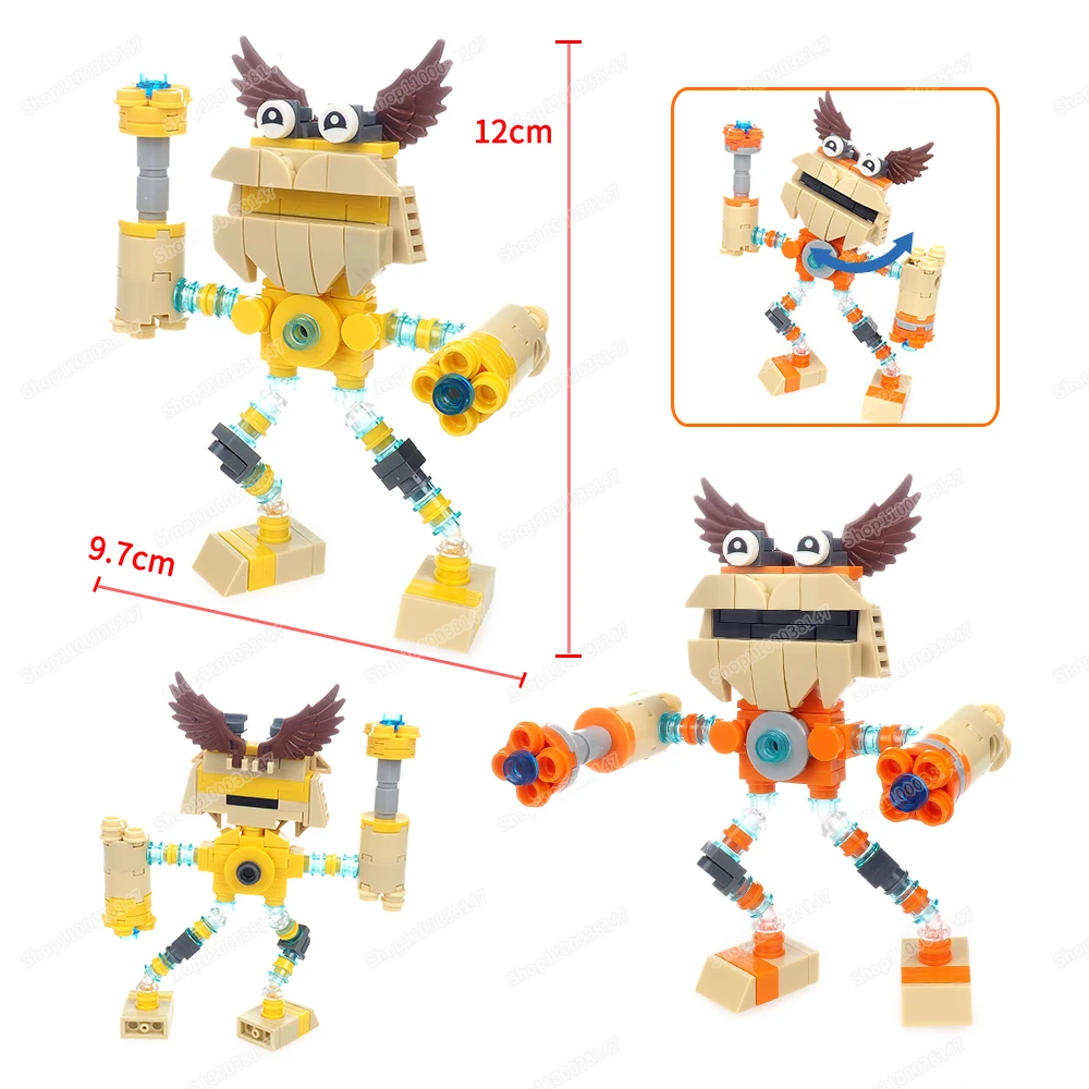 Epic Dance Monster Building Block Assemble Moc Figures Feed Golden Island Singing Music Monsters Model Child Christmas Gift Toys