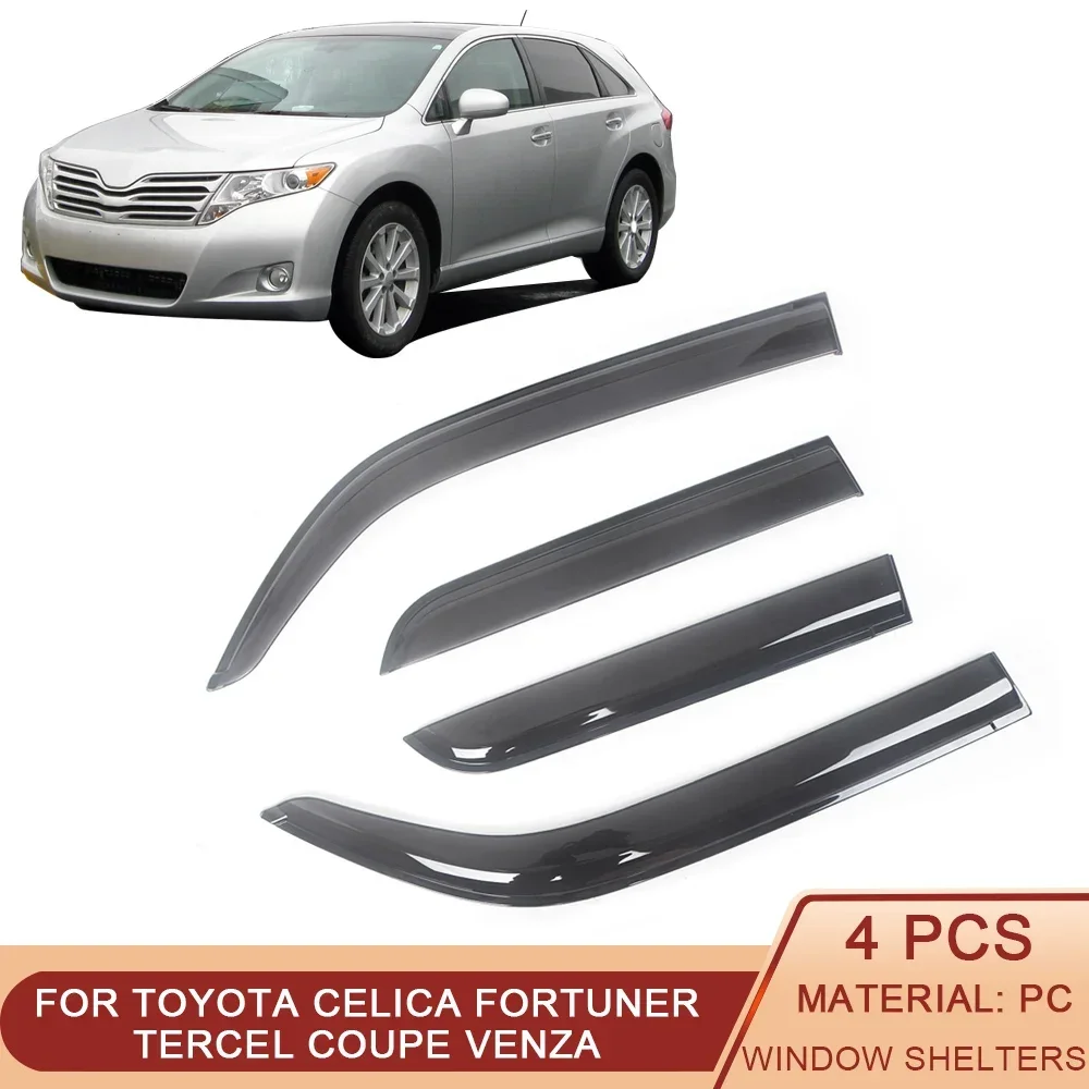 

For Toyota Fortuner Celica Tercel Coupe Venza Black Car Side Window Visor Guard Vent Awnings Shelters Rain Guard Door Ventvisor