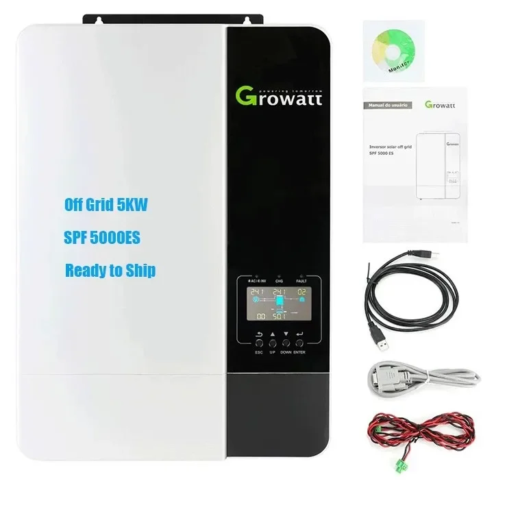 

Growatt 5KW Off Grid Solar Inverter Pure Sine Wave SPF 5000ES With MPPT Solar Controller With WIFI