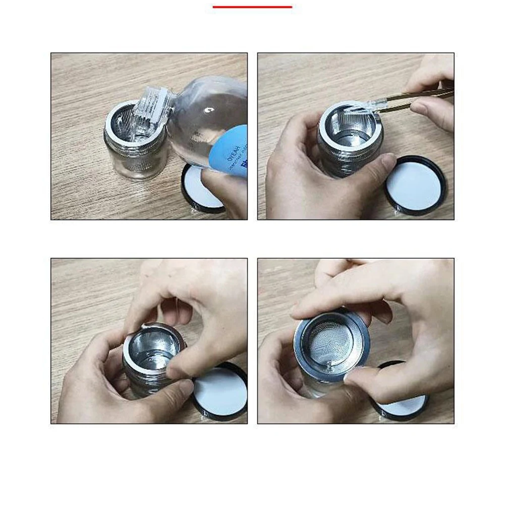 

AD23-Diamond Washing Cup Watch Small Parts Gemstone Cleaning Glass Jar Pot With Sieve