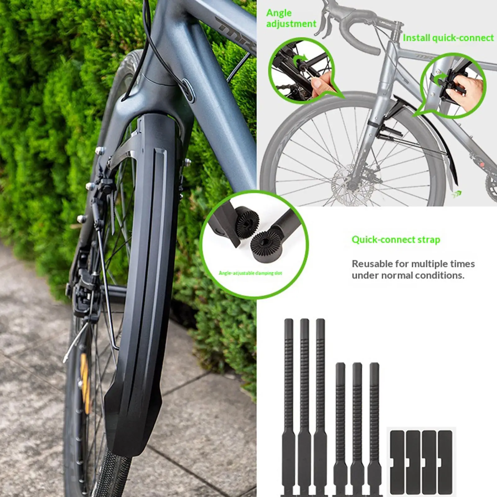 

Bike Mudguard Adjustable Splash Guard Bicycle Mudguards For Mountain Road Cycling Commuting Recreational Biking