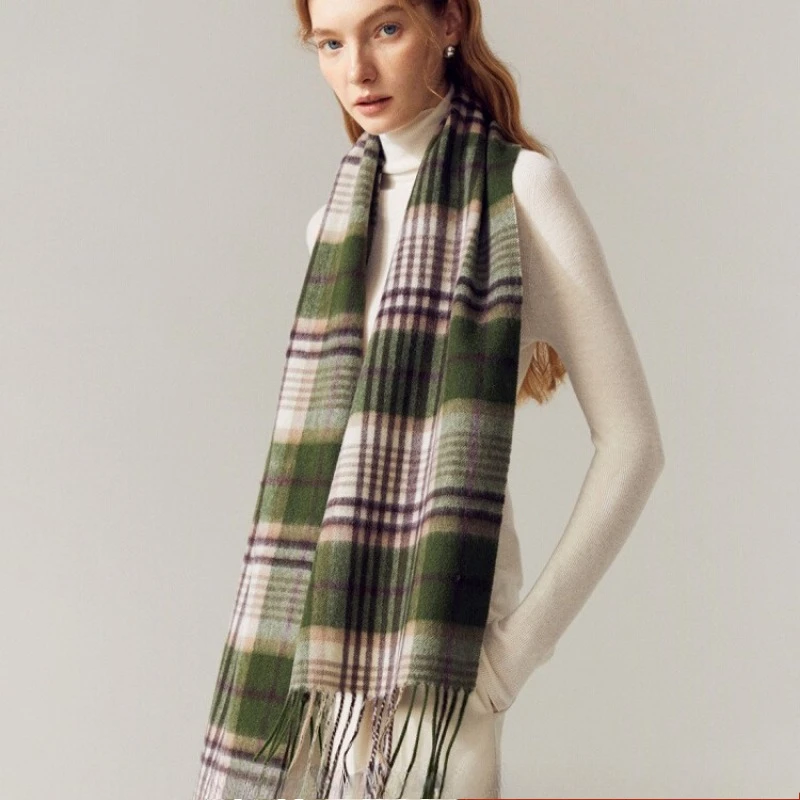 

Шикарный дизайн, высокое качество, 100% чистая шерсть, клетчатый шарф для мужчин и женщин, британские классические теплые мягкие шарфы, унисекс, пара, глушитель, зима