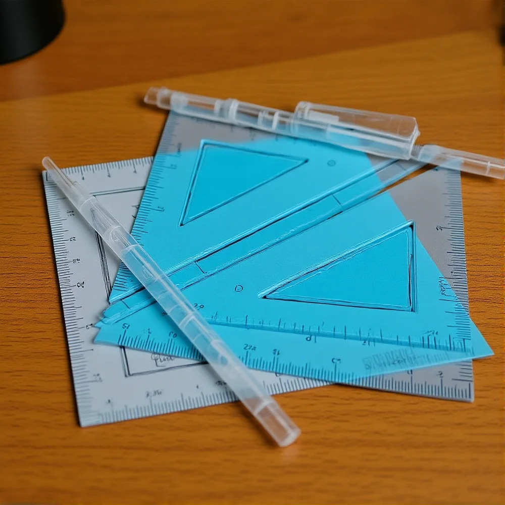 Protractor Set Classical Color Student Ruler Set Stationery Set High Quality Straight Ruler For Student Use Educational Tool