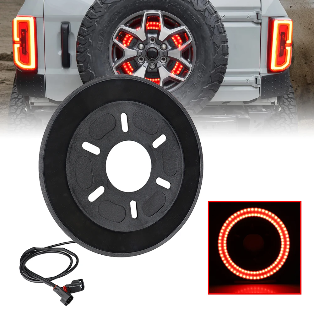 

Rear Spare Tire Wheel LED Ring Light Brake Light for Ford Bronco 2021 2022 2023 -Present 2 Door or 4 Door