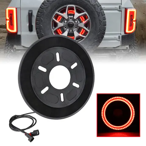 Rear Spare Tire Wheel LED Ring Light Brake Light for Ford Bronco 2021 2022 2023 -Present 2 Door or 4 Door