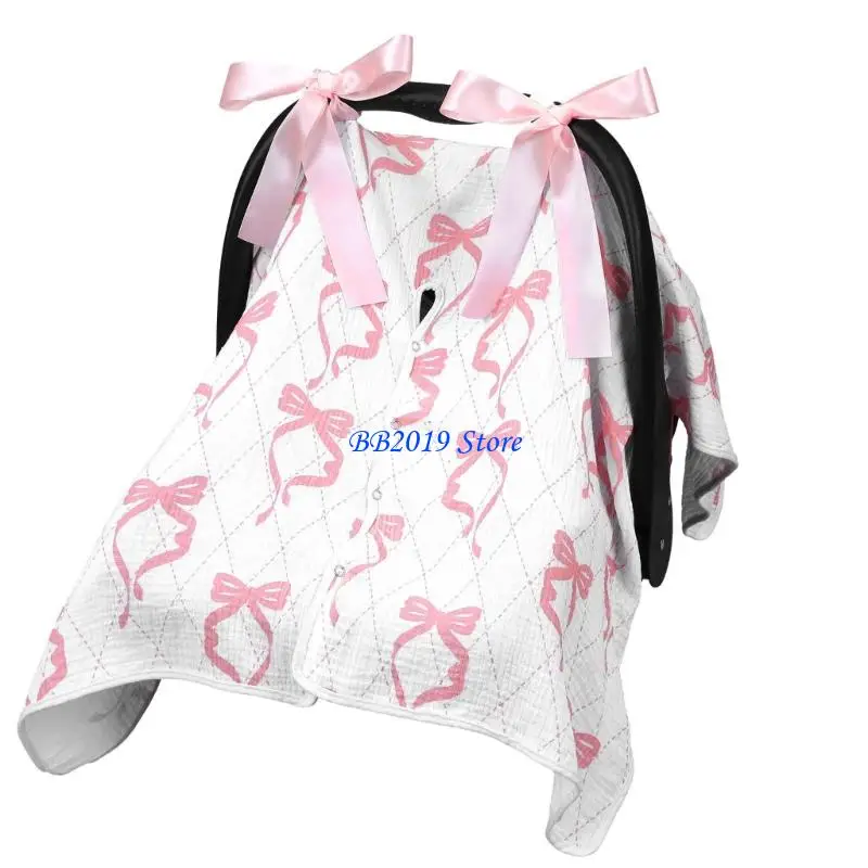 Q0KB Breathable And Safe Breastfeeding Cover Make Of Natural Cotton For Comfortable Breastfeeding 89X101Cm