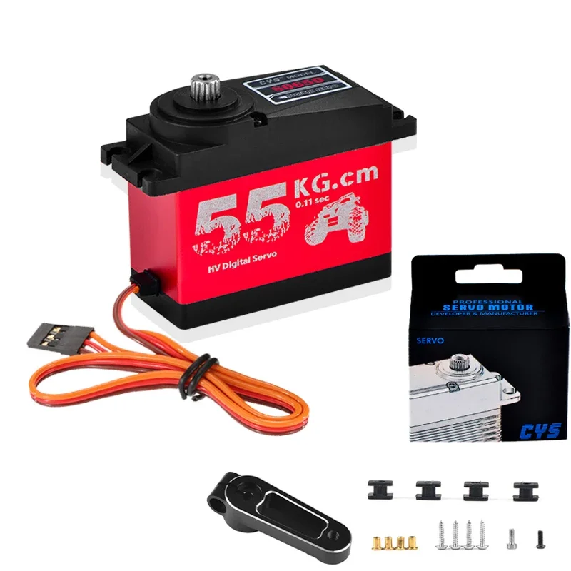 CYS-S0650 Servo digitale con ingranaggi metallici a coppia elevata HV di grandi dimensioni da 55 kg per RC Car Boat Aereo HPI Rovan Km Baja 5B 5T RC Servo