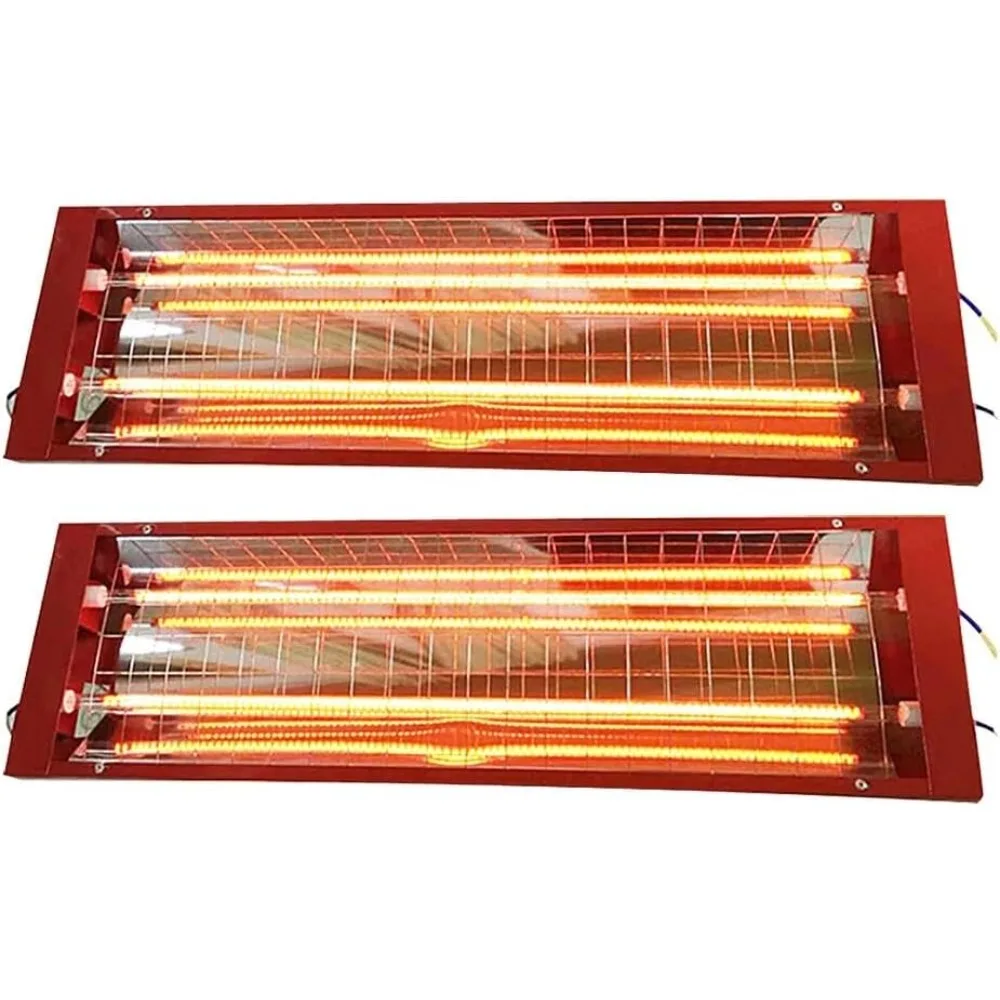 

2Pcs 110V Infrared Paint Baking Lamp Double Tube - 2000W Each 1000W Heating Tube, RT-200℃/392℉, Galvanized Sheet Aluminum Alloy
