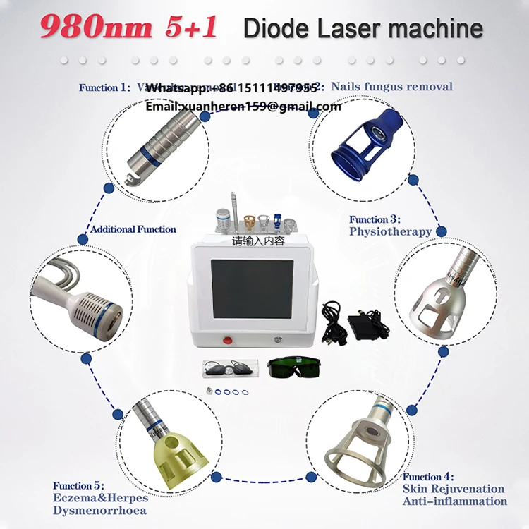 5+1 Proctology Lasr Spider Vein Removal Machine Nail Fungus Lasr Treatment Device ABS Material