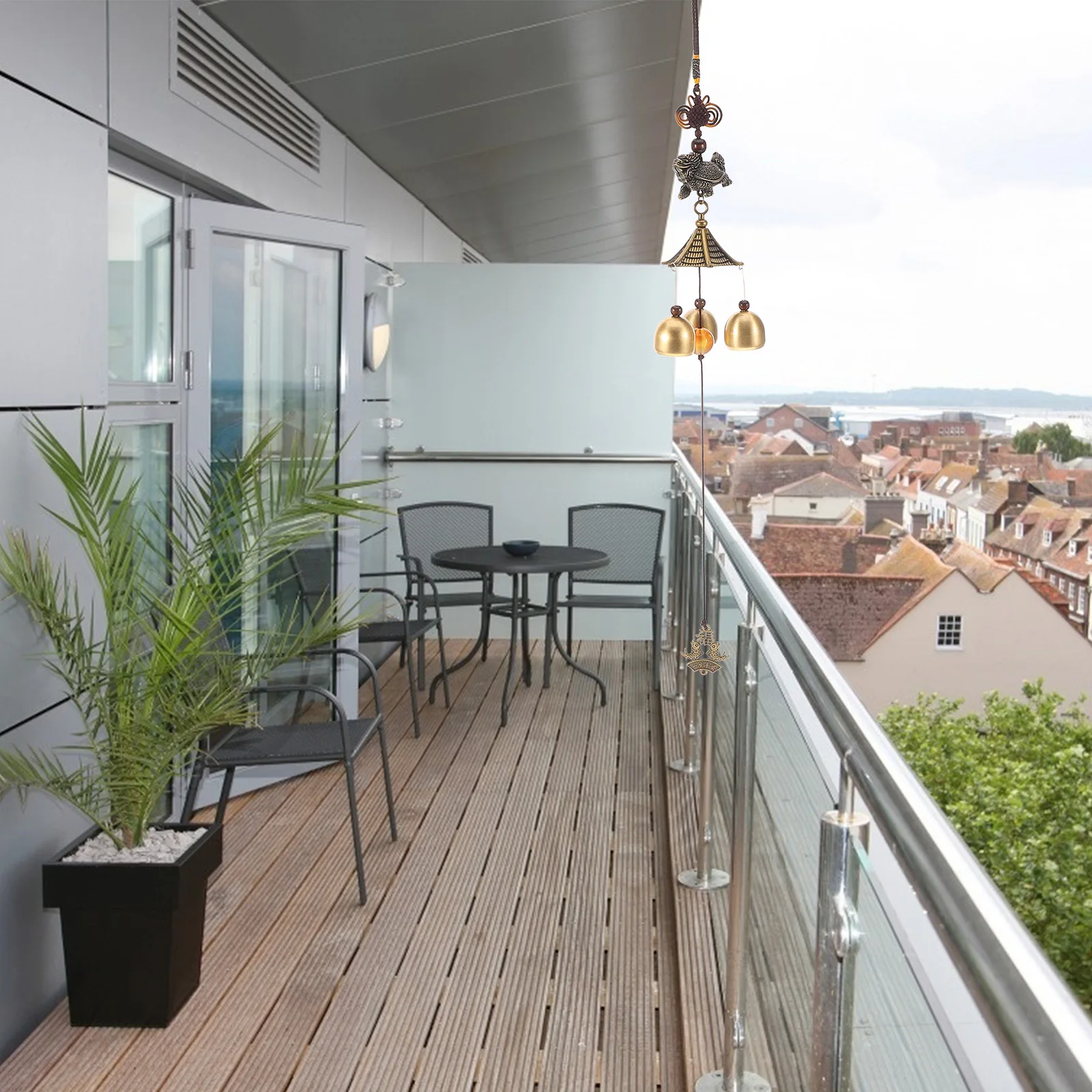 

Vintage Brass Wind Chime Hanging Garden Decor For Outside Entrance Bell Home Accessories Japanese Windchime Feng Shui Rain Chime