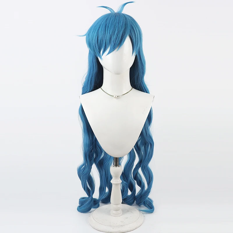 Peruka do cosplayu Anime Hanon Hosho, niebieskie kręcone włosy Hanon Hosho na Comicon, imprezę, dla dorosłych kobiet i mężczyzn