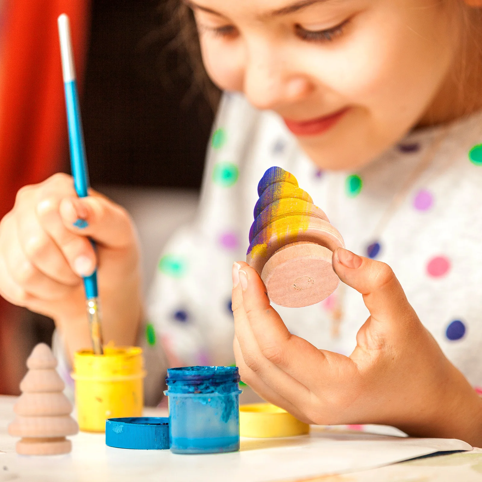 

10Pcs Wooden Pegs Set Solid Hardwood Smooth Sanded DIY Painted Snowman Shapes Educational Family Craft Decor