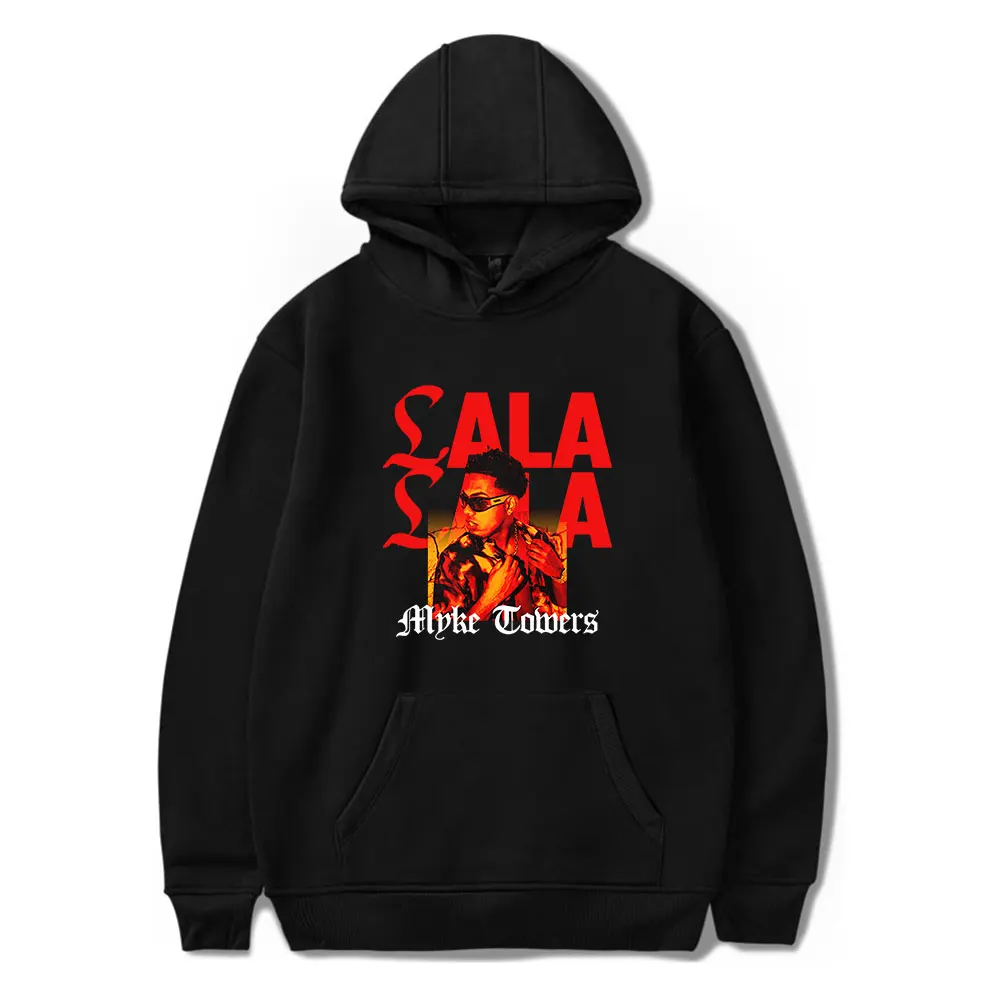 Myke Towers LALA Photo Hoodies Album Tour Merch Women Men Fashion Casual Sweatshirts Streetwear