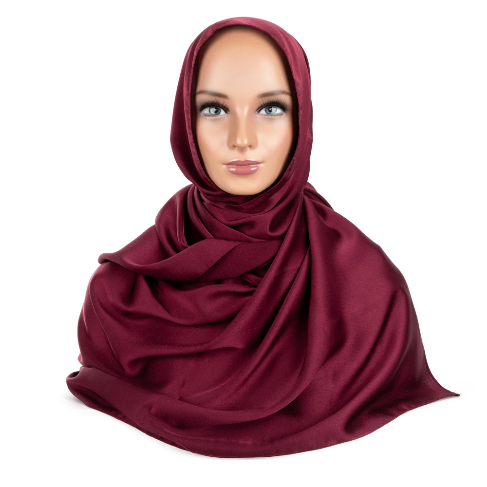 Wein rot Damen muslimischen Stirnband Designer Chiffon Hijab hochwertige Turban atmungsaktive Schals Schal Wraps dünne Kopftuch Rimaire