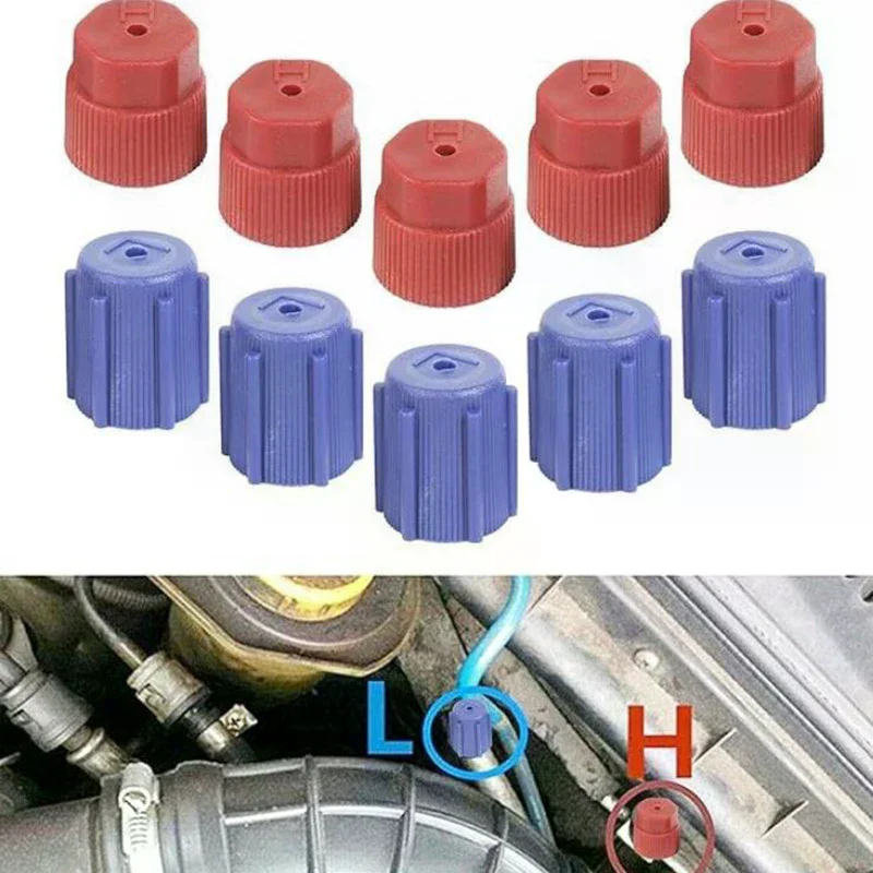 

Комплект крышек автомобильного порта зарядки переменного тока, 10 шт. — R134a, уплотнительные крышки 13 мм/16 мм для боковой стороны высокого и низкого давления, защита от пыли