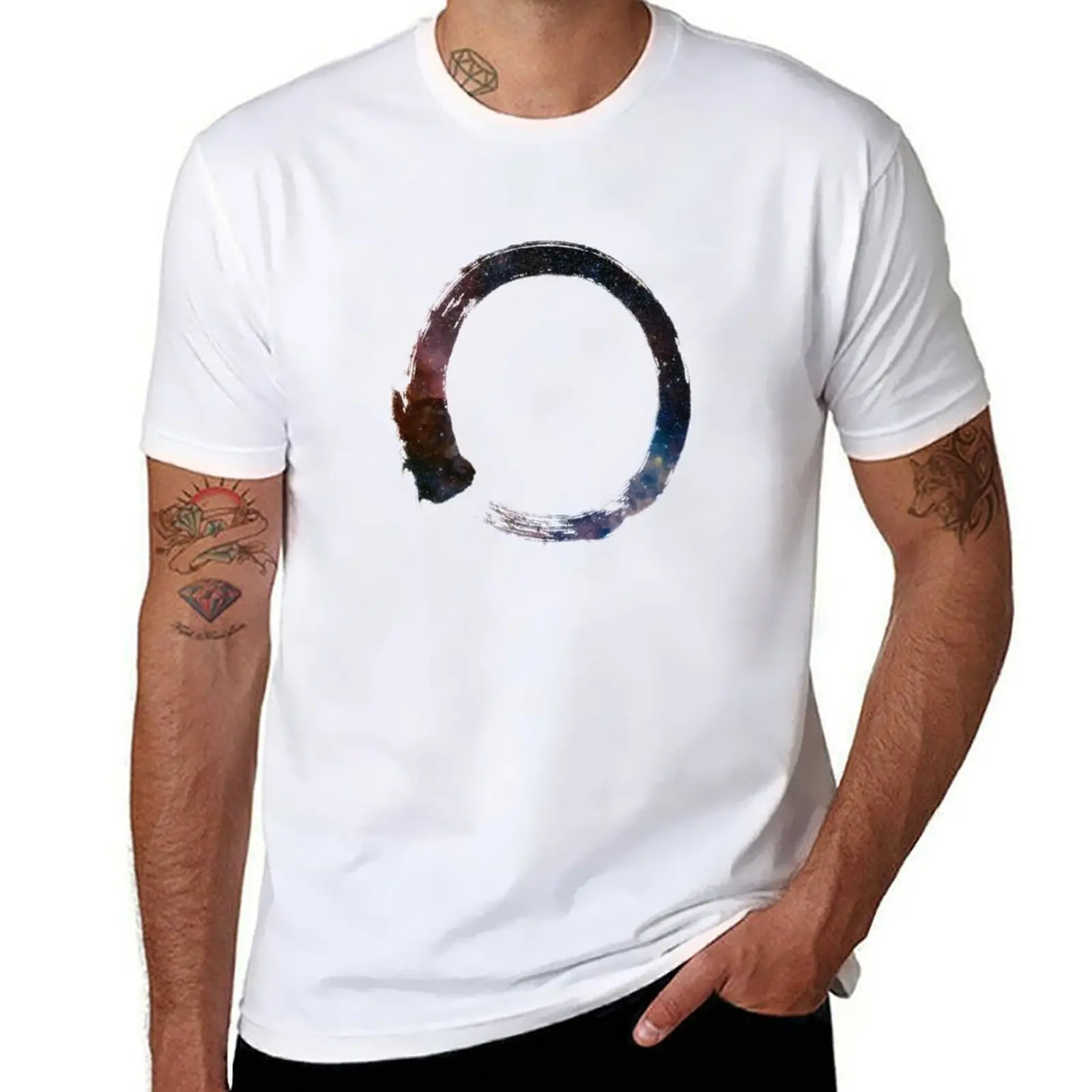 

Zen Buddhism Enso Galaxy Brush T-Shirt man t shirts high quality luxury brand t shirt for man T-Shirt