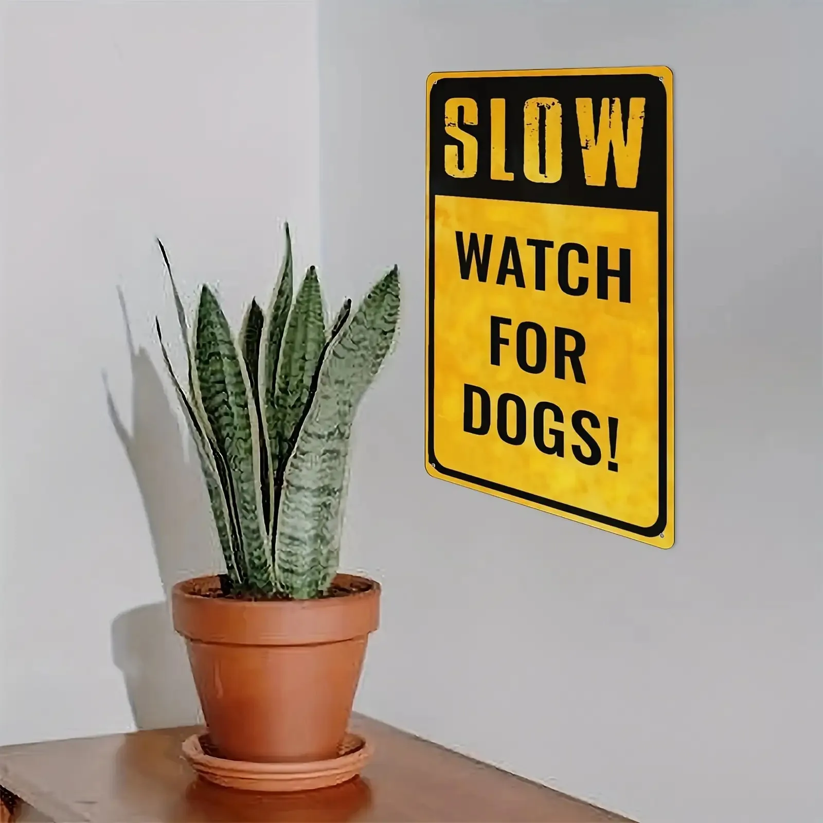 1pc 12x8 Inch 2D Flat Halloween Dog Safety Sign 