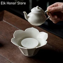 Plant Ash Pot Tea Bearer Household Creative Lotus Dry Bubble Table Ceramic Zen Water Storage Cover Bowl Kung Fu Tea Pot Holder