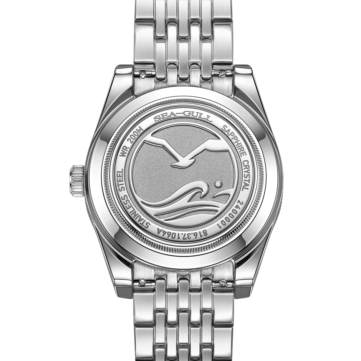 Seagull Men's Luxury Mechanical Watch Luminous 3D Dial Waterproof Multi Function Sapphire Wristwatch Antarctica Expedition 1064A