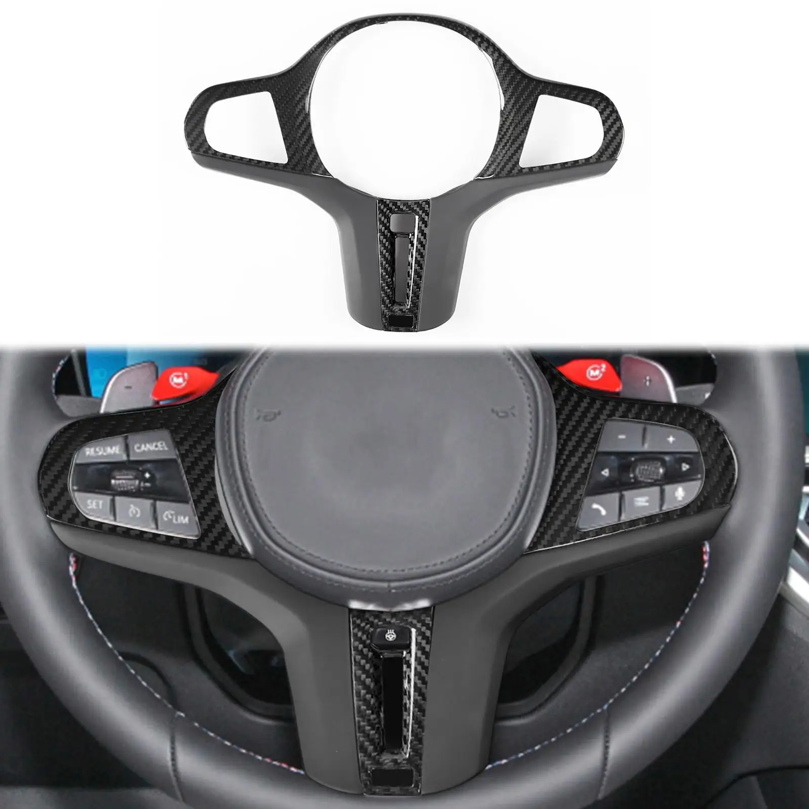 

Steering Wheel Panel Frame Cover Steering Wheel Cover Decor Car Interior Fashion Sturdy Interior Trim Replace Easy to Install