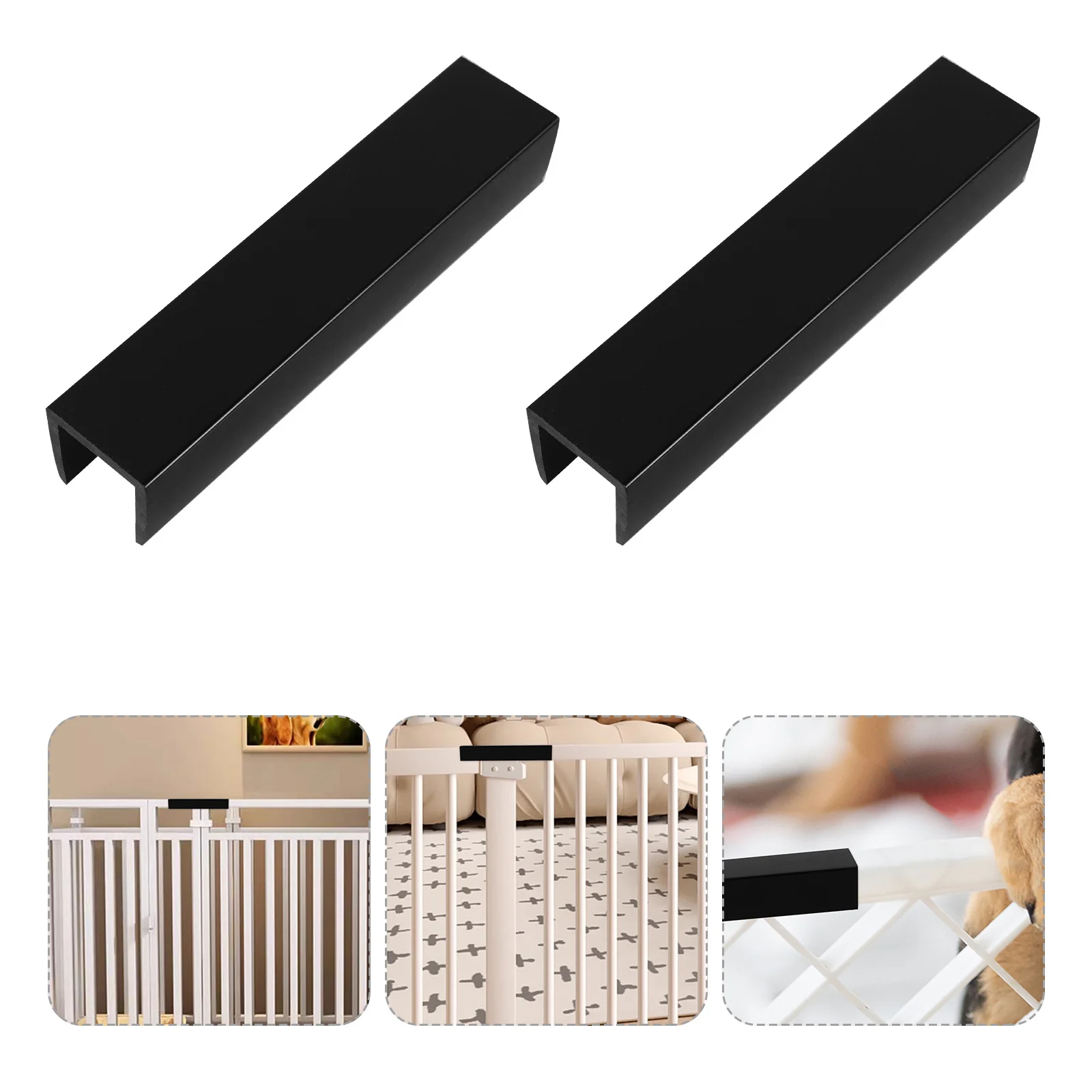 Ranura de refuerzo para puerta de mascotas, herramienta de seguridad para puerta de escalera interior de plástico duradero, repuesto para puertas infantiles, forma de U, resistente, 4 Uds.