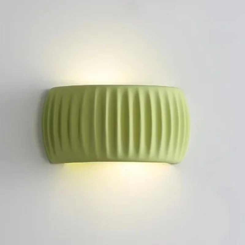 

French Cream Pumpkin Wall Lamp Creative Decoration Bedroom Resin Green Wall Light Nordic Instagram Corridor Orange LED Sconce