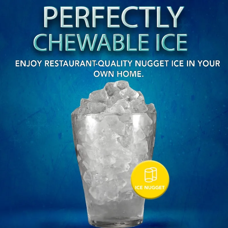 معرض فريجيدير 44 رطلاً. صانعة الثلج Nugget بشاشة تعمل باللمس - لهجة من الفولاذ المقاوم للصدأ، EFIC256، رمادي