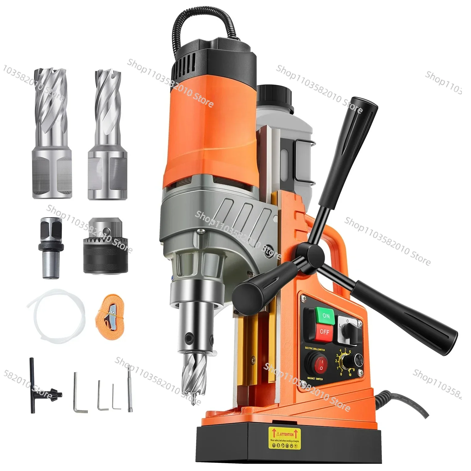 Magnetic Drill 1450W Motor Boring Diameter 2810 lbf Portable Electric Mag Drill Press Variable Speed Drilling Machine
