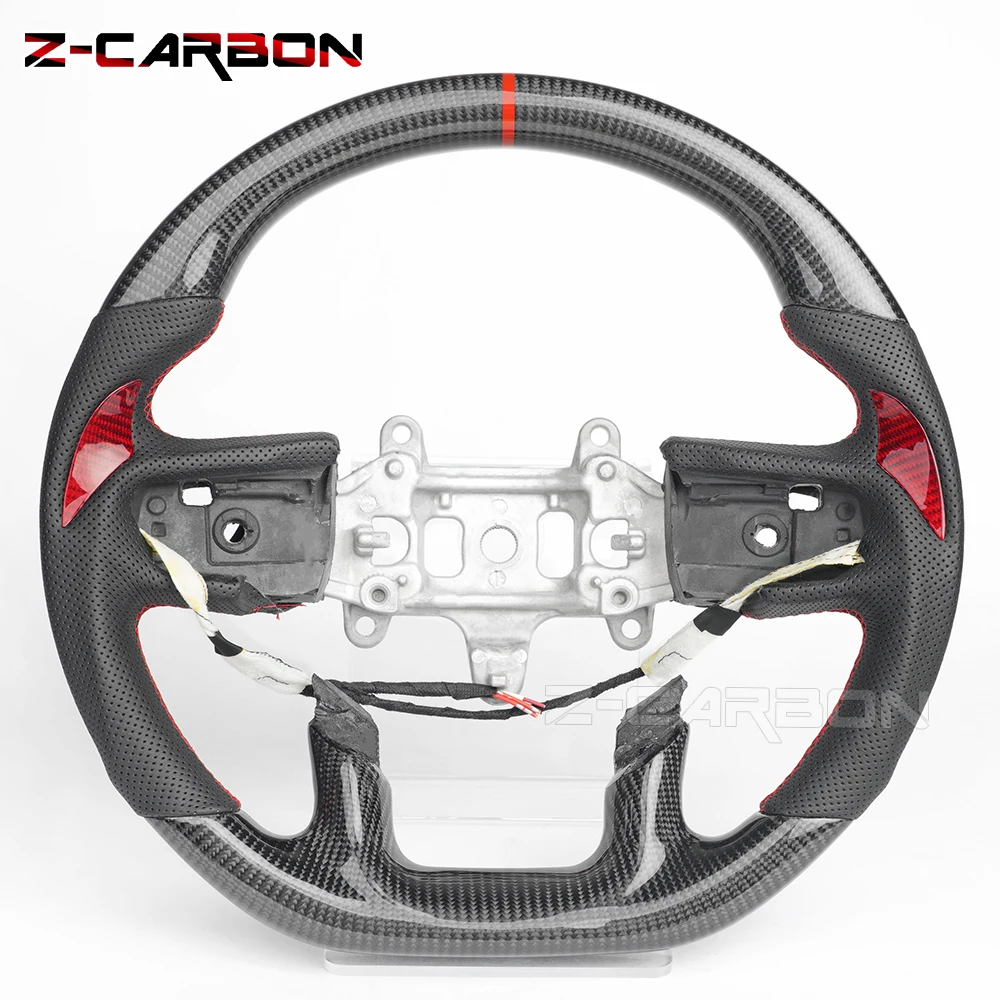 

Real Carbon Fiber Steering Wheel For Dodge Ram TRX 1500 2019-2024 With Paddle Shifter Holes With Heated Steering Wheel