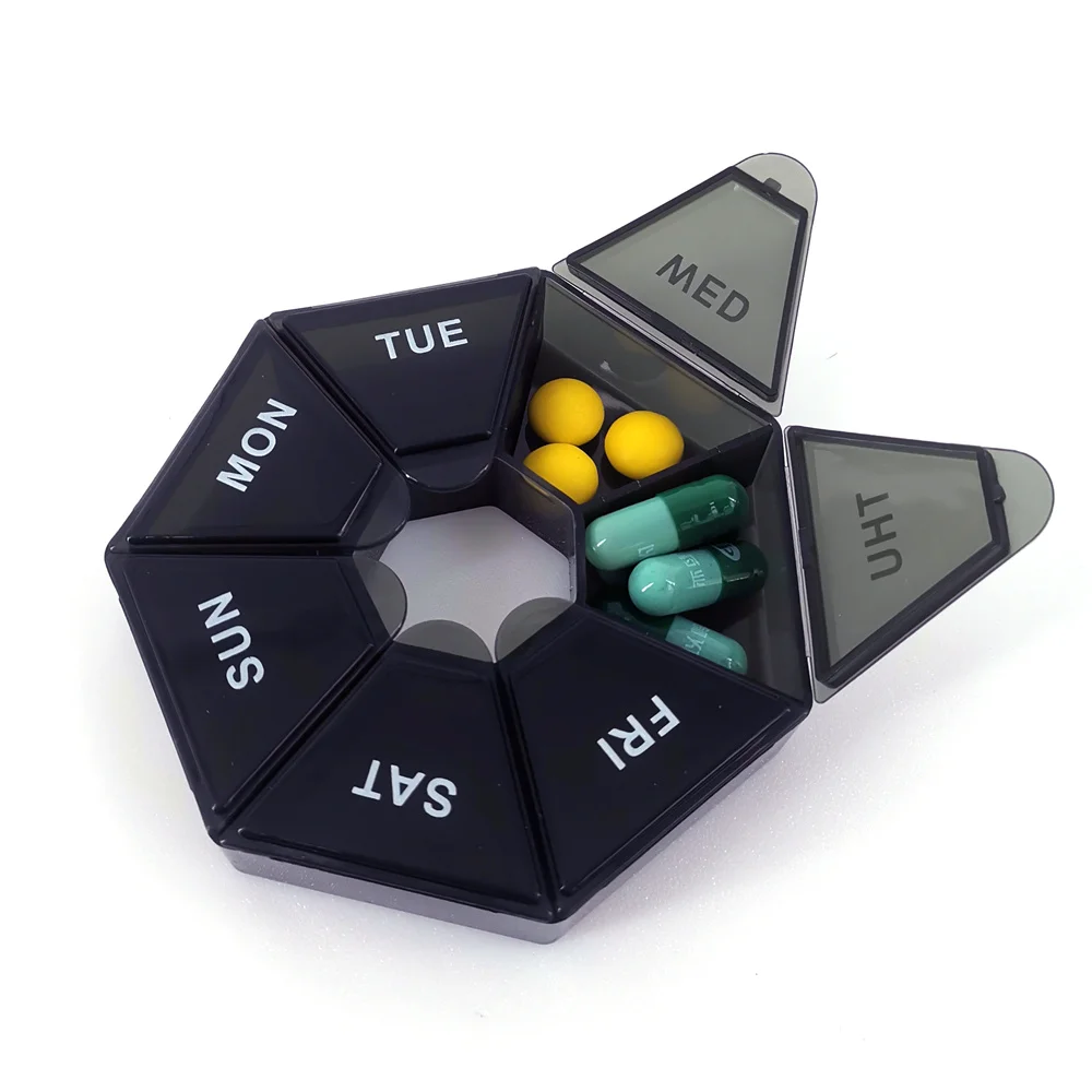 Mini Small Portable Travel Vitamin Pill Box Pills Cases Container Organizer Storage Tablets 7 Days Grids Medicine Fish Oils Box