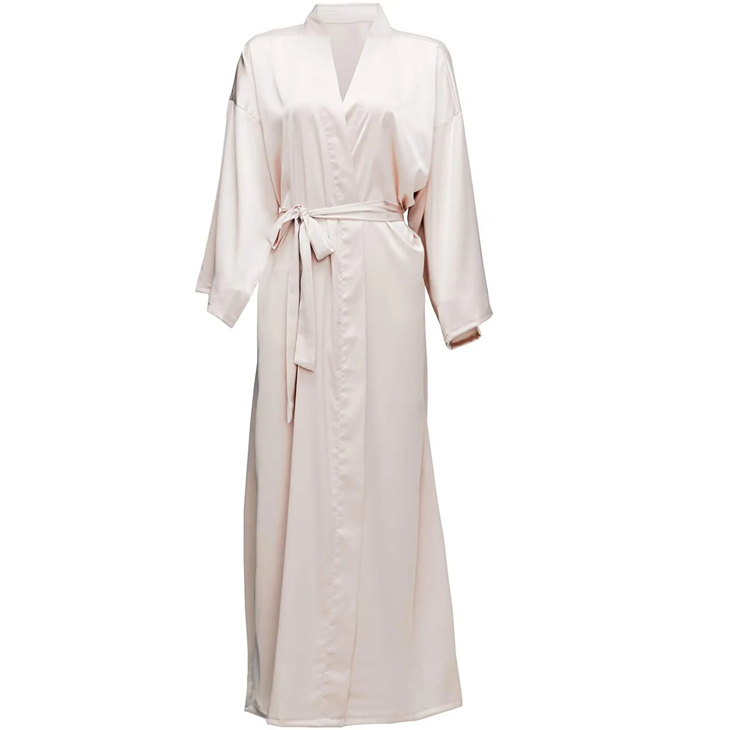 Sexy Long Kimono Bathrobe Gown New Female Wedding Robe Spring Summer Sleepwear Nightgown Loose Silk Satin Home Dress Lounge Wear