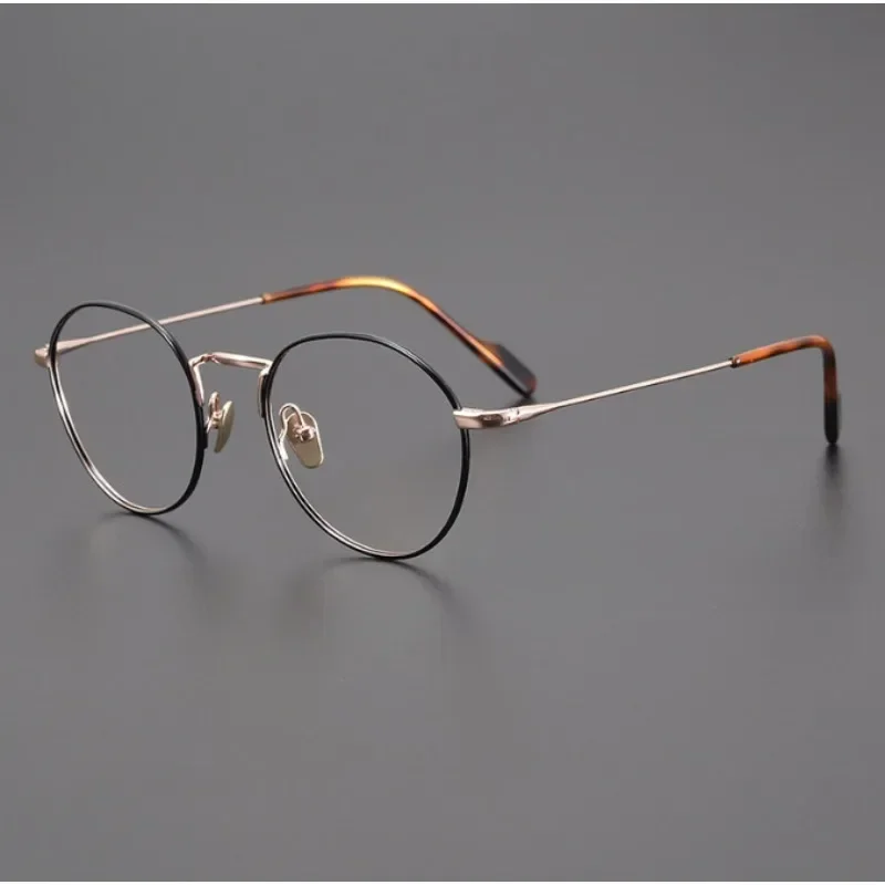 

Japanese Handmade Ultra-light Retro Round Women Blue Light Glasses Frames for Prescription Gafas Women Accessories Titanium
