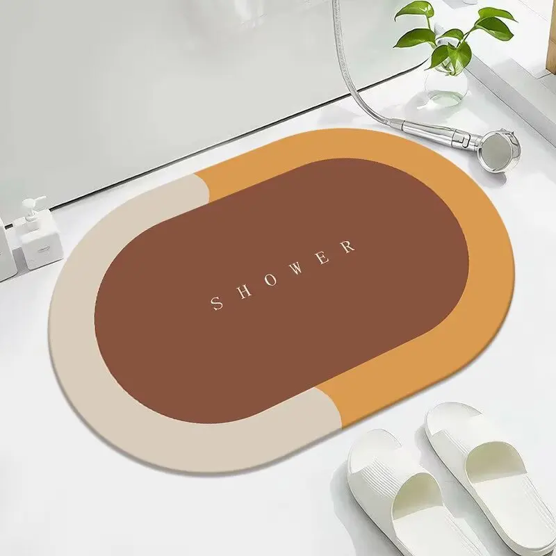 حصيرة أرضية الحمام سريعة الجفاف برسوم كرتونية، وسادة ماصة للطين المشطورة، باب المرحاض، وسادة قدم ماصة غير قابلة للانزلاق