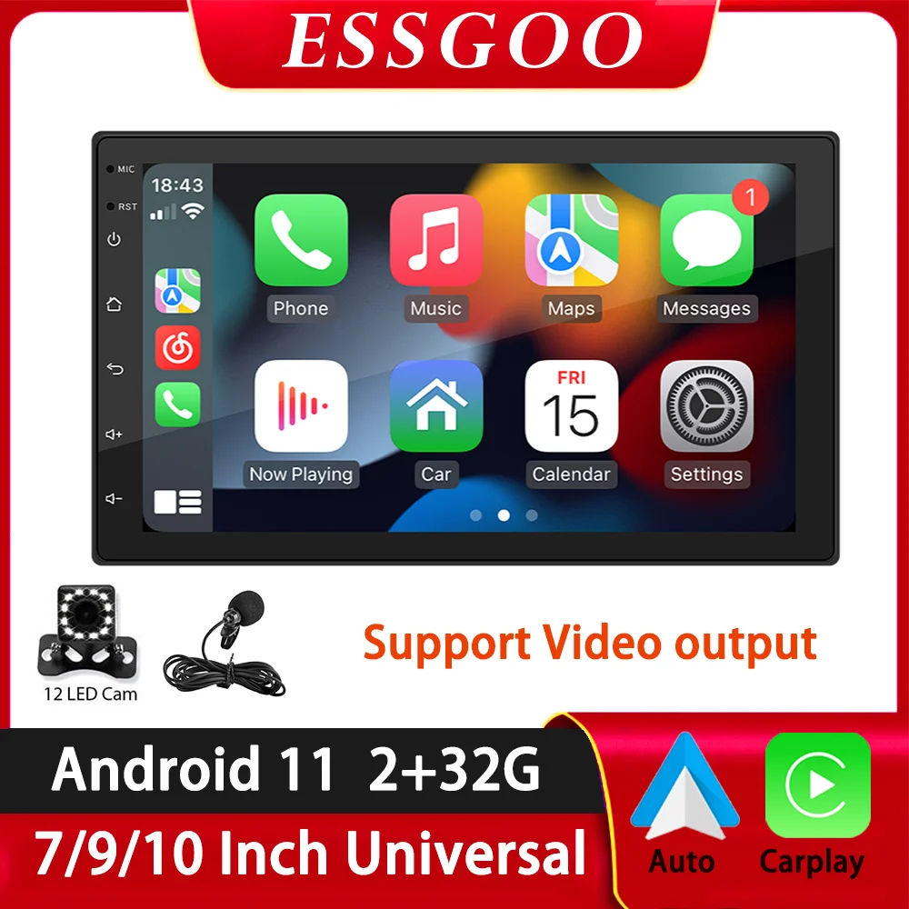 

ESSGOO 2 Din Car Radio Carplay Android 2G 32G Multimedia Video Player 7 9 10 Inch GPS FM WIFI For Nissan Kia Honda VW Hyundai