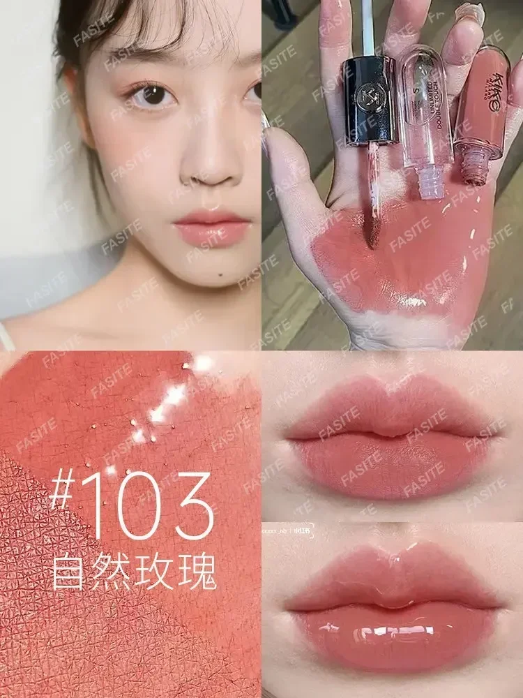 1 buah grosir kiko membuat lipgloss minyak seksi montok cahaya minyak bibir berwarna pemadat bibir riasan Lip gloss bening pensil lipstik