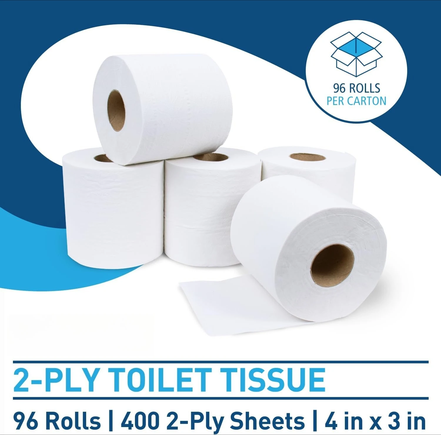 

B6144 2-Ply Septic Safe Toilet Tissue - White (96/Carton)