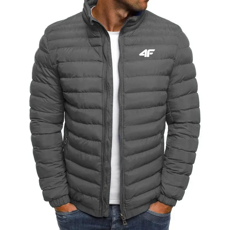 2025 novo estilo masculino inverno algodão casaco de manga comprida quente jaqueta com zíper térmico para baixo alternativo acolchoado parka para tempo frio