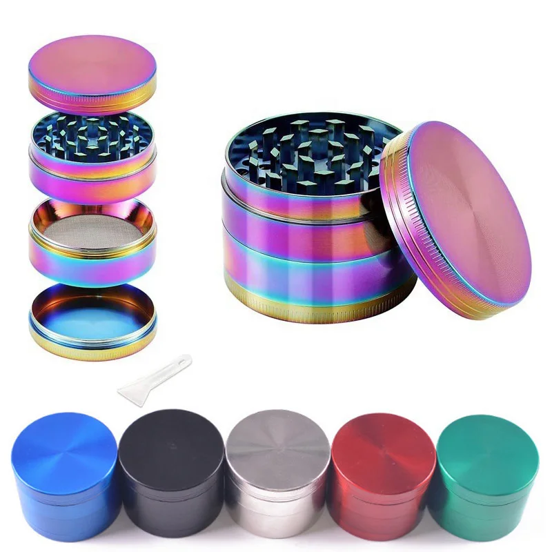 Molinillo de hierbas de Metal portátil de 40mm, molinillo Manual de 4 capas para especias, sal, pimienta, molinillo de tabaco de hierba cruda, accesorios para cigarrillos