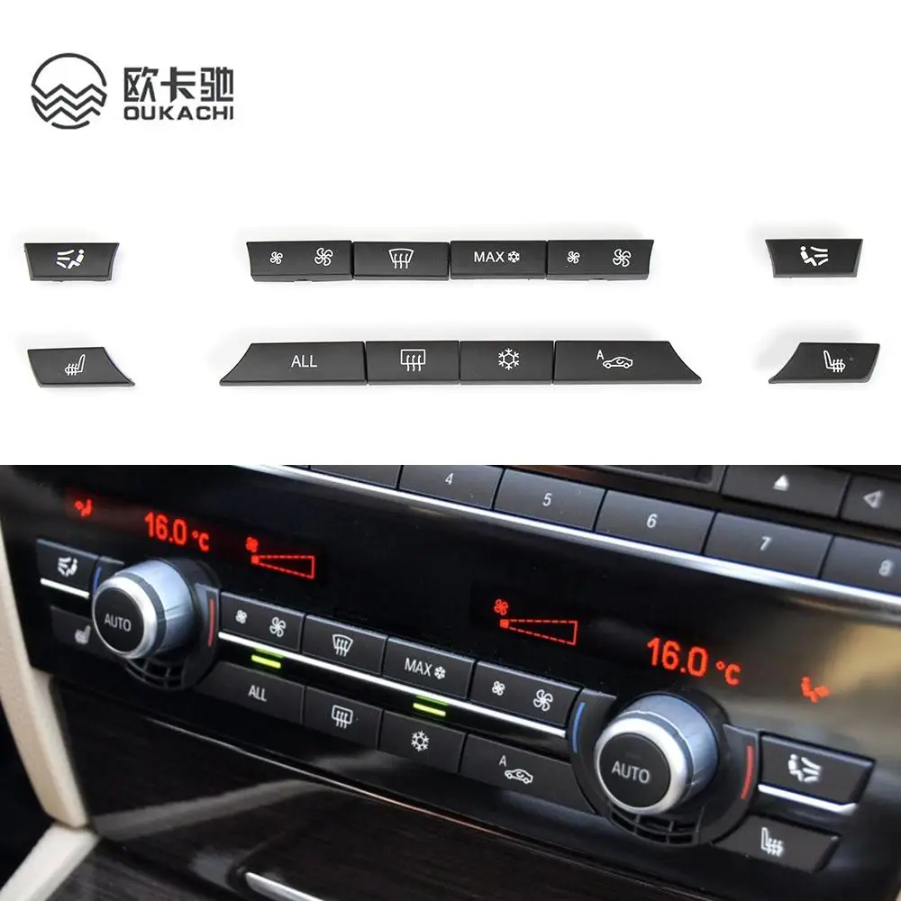 

Black Console Dashboard Air Condition AC Control Switch Button Cover For BMW 5 6 7 Series F10 F18 F06 F12 F01 F02 520 523