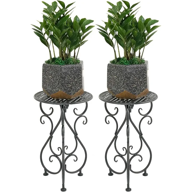 Metal Plant Stands 2 Pack, Heavy Duty Plant Pedestal 17